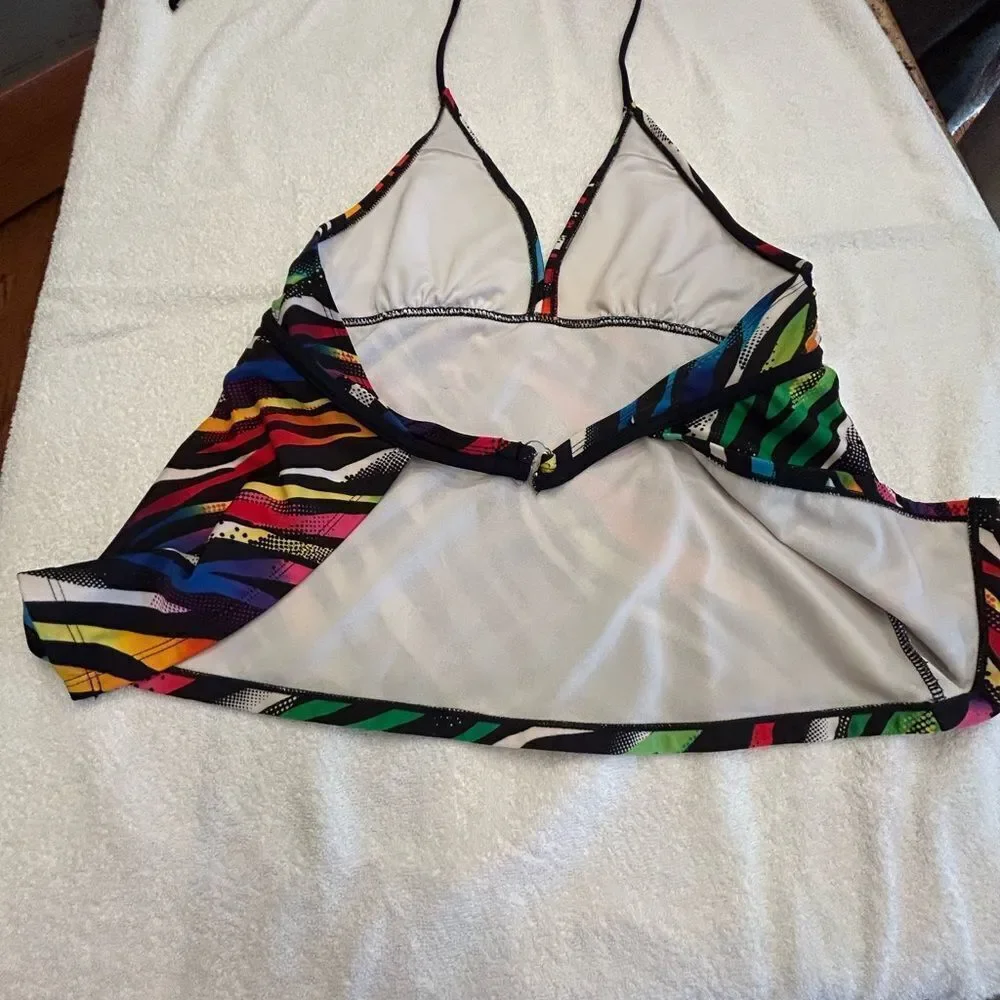 Justice Red and Orange Graphic Crop Camisole